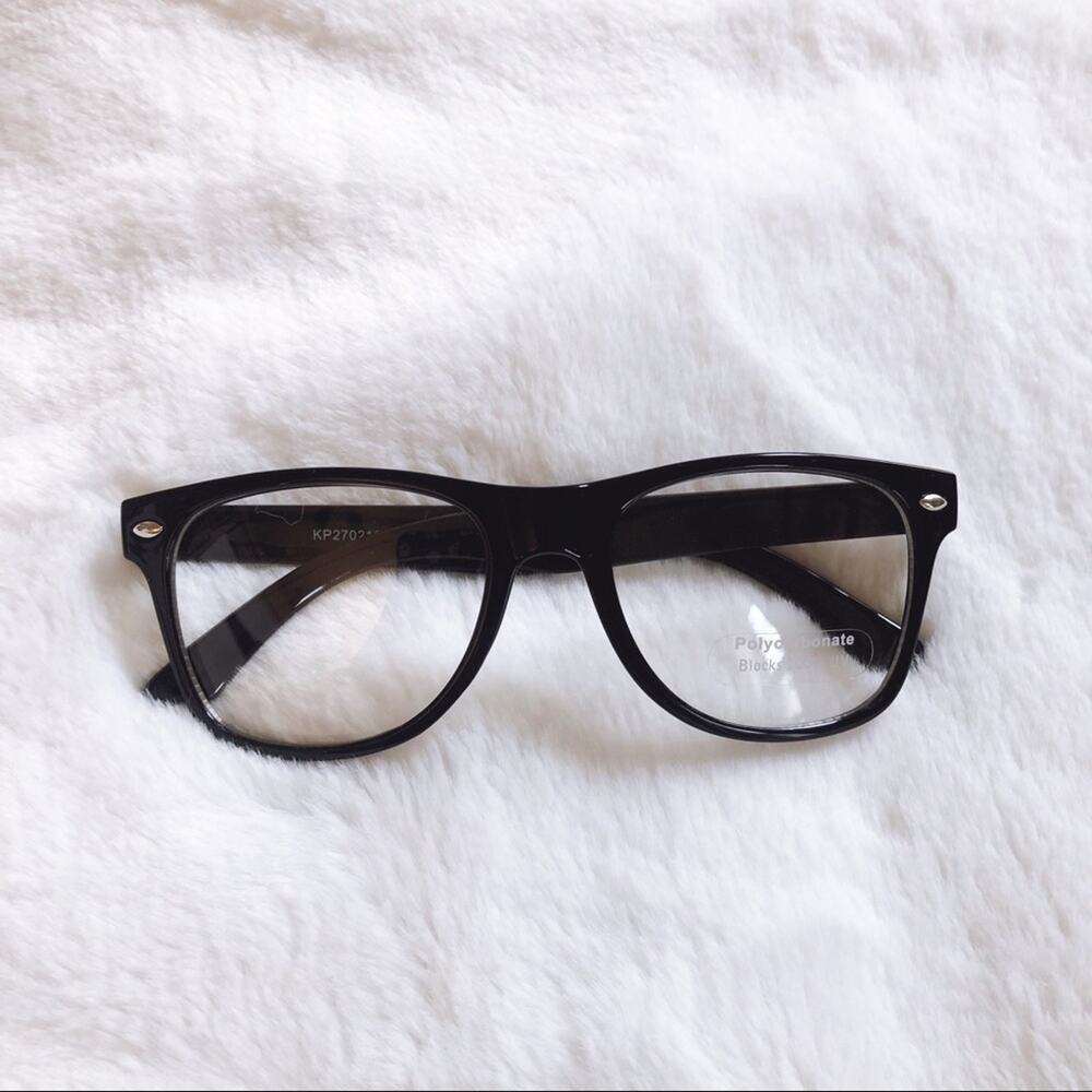 Mika Black Unisex Kids Clear Lens Sunglasses